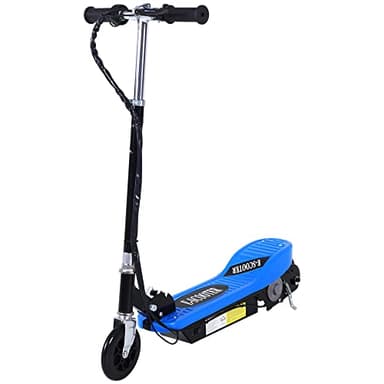 HOMCOM Patinete Eléctrico Plegable para Niños y Adolescentes de +7 Años Velocidad de 10 km/h Scooter Eléctrico con Manillar Ajustable en Altura y Frenos Carga Máx. 50 kg 78x37x89-95 cm Azul