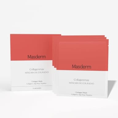 MASDERM I 5 Paquetes Mascarillas Faciales Colageno I Face Mask | Colageno Hidrolizado | Mascarilla Hidratante Face Mask Profunda | Bio Collagen Mask | Nocturna Y Daily | Pieles Secas | Antiedad | Cara