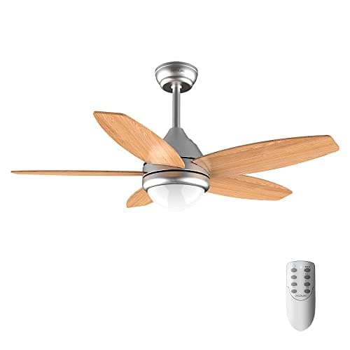 Cecotec Ventilador de Techo con Luz EnergySilence Aero 495. 55 W, Diámetro 42” con 5 Aspas Reversibles, Luz LED, Mando a Distancia, Temporizador hasta 8h, 3 Velocidades