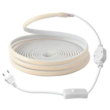 COB luces led habitacion 30 metros,tira luminosa 220v 288leds/m exterior Impermeable,Cinta led Blanco Frío 6000K 30m,decoración del hogar Iluminación,cocina,jardín,tv,tiras de LED con interruptor