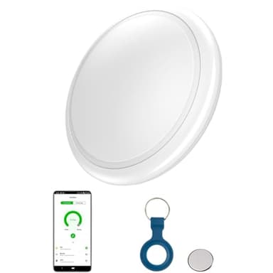 EMEBAY Bluetooth Buscador de Objetos, Funciona con App Compatible con Android e iOS, Localizadores de Objetos Rastreador Localizador para Carteras Llaveros Equipaje Mascotas Niños Mayores