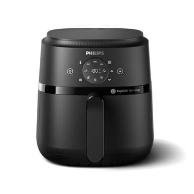 Philips Airfryer serie 2000 4,1L - 1500W de Potencia, Tecnología RapidAir, Pantalla táctil digital, 13 opciones de cocción, 9 funciones preestablecidas, Cesta individual, Negro (NA229/00)