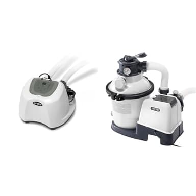 INTEX Clorador salino, clorador salino para Piscinas, 5 Gramos/Hora, Piscinas Desmontables pequeñas & 26644 - Depuradora de Arena Krystal Clear 7500 L/H, para Piscinas Desmontables de hasta 29100