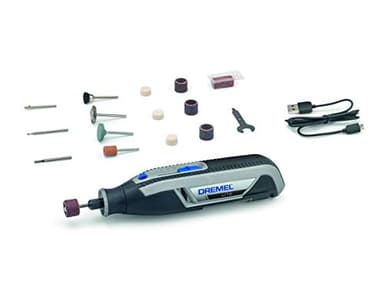 Dremel Lite 7760 - Multiherramienta inalámbrica (Batería 3.6 V, 2.0 Ah, kit con 15 accesorios, cargador USB, velocidad 8000-25000 rpm para tallar, grabar, amolar, limpiar, pulir, afilar y lijar)