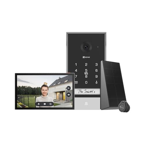 EZVIZ EP7 Videoportero Solar sin Cables 2K Sistema Inalámbrico de Intercomunicación, 7'' Pantalla Táctil a Color, Timbre Video Mirilla con Energía Solar, Audio Bidireccional, WiFi 2.4/5 GHz