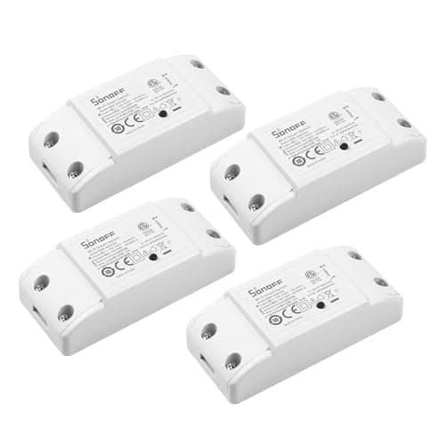 SONOFF Interruptor inteligente WiFi BASICR4 4pcs 10A 2400W, Modo Magic Switch, Control remoto eWeLink,compatible con Alexa, Google, IFTTT （Actualización iterativa de BASICR2）