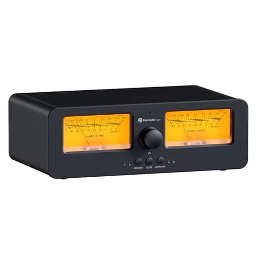 Fosi Audio LC30 VU Meter Amplificador Caja Selectora de Altavoz, Conmutador de Audio Analógico de 2 vías para Amplificadores Estéreo HiFi y Componente de Audio Doméstico con Control Remoto