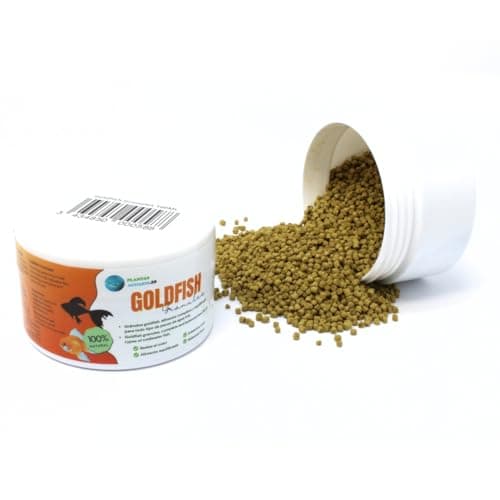 Goldfish Granules, Comida en gránulos para Peces de Agua fría, alimento Completo Natural, Dieta equilibrada para Todo Tipo de Peces de acuarios y Estanque de Agua fría, Plantasacuario 100 ml