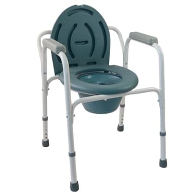Mobiclinic®, Silla con wc, Tapa, Cubitera extraíble, Regulable en 5 alturas, Modelo arroyo, Conteras antideslizantes, Reposabrazos, Soporta hasta 100 kg, Orinal, Acero
