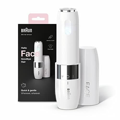 Braun Mini Depiladora Facial FS1000 para Mujer, con Luz Smartlight Incorporada, Depiladora Facial con Precisión, Labio Superior, Barbilla y Mejillas, Blanco