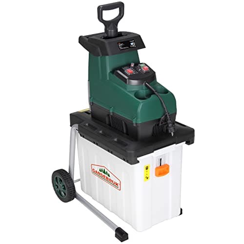 Gardebruk® Trituradora de Jardín Eléctrica Ramas 45mm Hojas Silenciosa 3100W máx. Bolsa Recolección 60L
