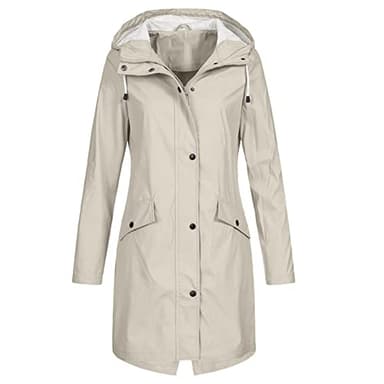 NUSGEAR 2023 Chaqueta Mujer Impermeable transición Rompevientos Transpirable Chaqueta de Lluvia con Capucha Moda Portable Ligera Chubasquero largo Talla grande Deporte exteriores Abrigo Jacket