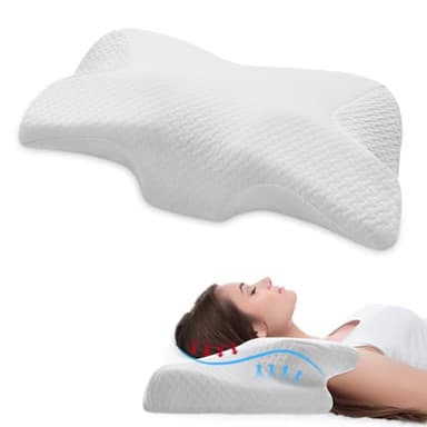 KTMOUW Almohada Cervicales y Cuello Almohada Antironquidos Almohadas Cervicales para Dormir Almohada de Espuma Viscoelástica y Ergonómica Almohada Ortopedica