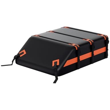 Yugodex Cofre de techo para coche de 21 pies cúbicos, 595 L, plegable, resistente al agua, para con/sin barras de techo para coches, bolsa de techo para SUV con bolsa de almacenamiento, alfombrilla