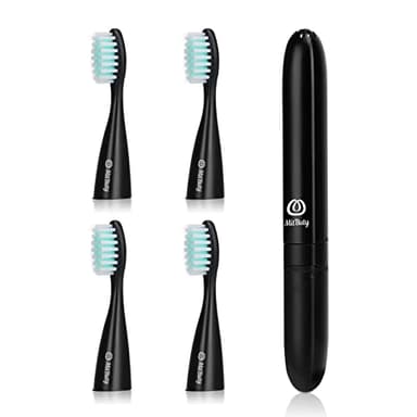 Cepillo de dientes eléctrico de viaje con 4 cabezales de repuesto, Cepillo de dientes eléctrico Sonic, resistente al agua, ideal para el cuidado bucal diario durante viajes de negocios y vacaciones