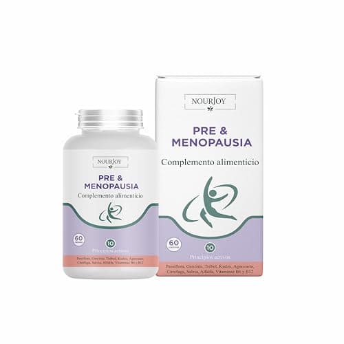 Complemento Alimenticio Menopausia y Perimenopausia 60 Capsulas para Sudoración excesiva y sofocos Contiene Cimicífuga Kudzu Trébol Rojo Passiflora Garcinia
