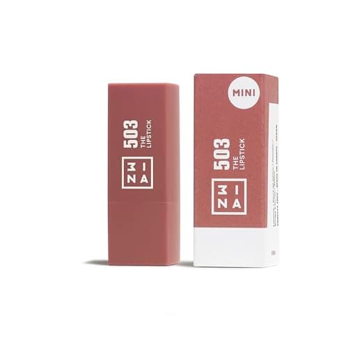 3INA MAKEUP - The Lipstick 503 (mini) - Labial Nude Cremoso - Barra de Labios Mate con Vitamina E y Manteca de Karité de Alta Pigmentación Olor a Vainilla - Labial Tamaño Viaje - Vegan - Cruelty Free