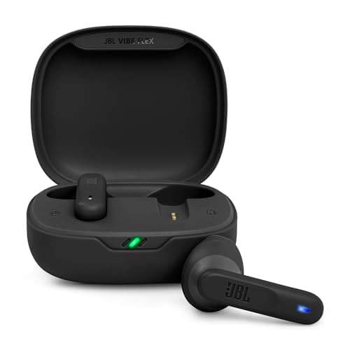 JBL Vibe Flex, Audífonos Inalámbricos Bluetooth, Drivers 12mm, Reproducción 32 Horas, Resistentes al Agua y al Polvo IP54 - Negro