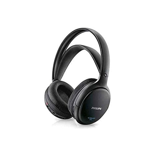 Philips SHC5200 Auriculares TV Inalámbricos, Supraaurales HiFi (Altavoz 32 mm, Transmisión Inalámbrica por FM, Banda Interior Auto-Ajustable, Completamente Recargable) Negro