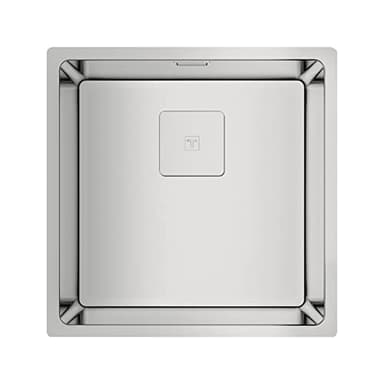 Teka FlexLinea RS15 40.40 - Fregadero de 50 cm, Triple Posibilidad de Instalación, Encastre (top), Enrasar o Bajo Encimera, Tapa decorativa, SilentSmart, Color Acero Inoxidable