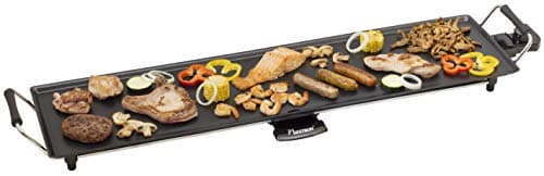 Bestron XXL Plancha electrica para cocinar, plancha cocina con revestimiento antiadherente, Parrilla eléctrica para hasta 8 personas, 1800 vatios, color: negro