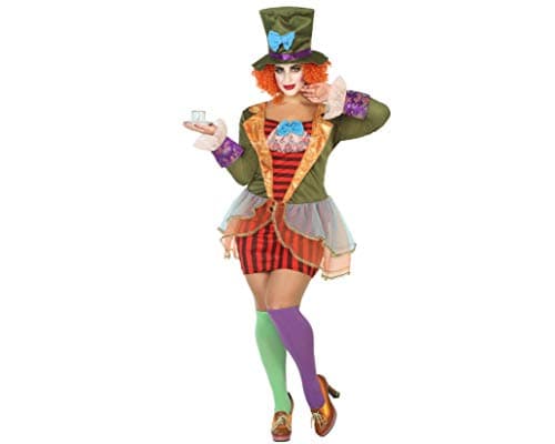 Atosa | Disfraz Sombrerera Loca Mujer | Incluye Vestido Original con Sombrero Alto | Disfraz de Alicia en el País de las Maravillas | Para Fiesta Temática, Carnaval | Personaje Icónico | M-L