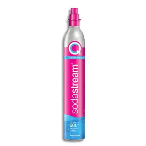SodaStream - Cilindro Adicional de Gas Quick Connect, Modelos Terra y DUO, Exclusivo para Máquinas Gasificadoras de Agua SodaStream, Color Rosa - 60 L