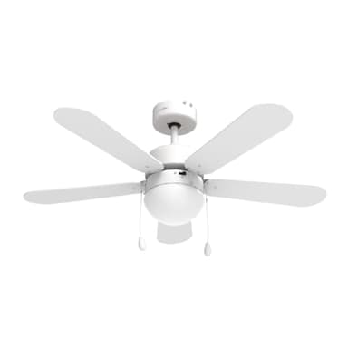 UNIVERSALBLUE Ventilador de Techo Madera con Luz | 5 Aspas Reversibles Marron y Negro | 3 Velocidades y Motor Silencioso | Fácil Montaje