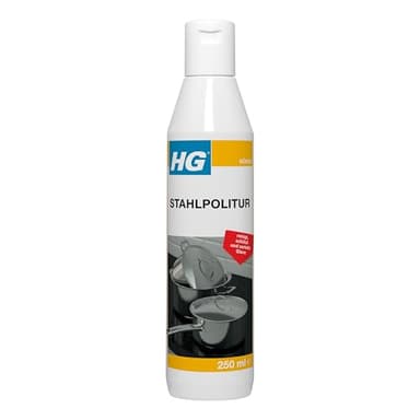 HG Pulidor de acero inoxidable para encimeras, ollas y utensilios de cocina de acero inoxidable, limpia, brilla y protege la placa de cocina de acero inoxidable, 250 ml