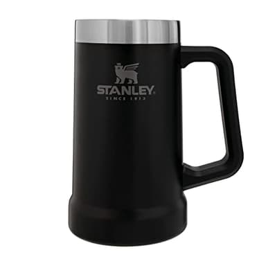 Stanley Adventure Vacuum Stein 0.7L - Termo Mantiene Fría 7 Horas - Jarra Cerveza Acero Inoxidable - Vaso Termico Vintage - Apta Para Lavavajillas - Matte Black