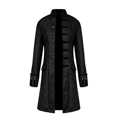 TSIRNK Disfraz medieval para hombre, disfraz steampunk para hombre, disfraces de Halloween para hombre (negro, M)