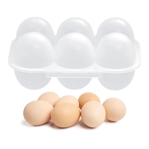 Caja de almacenamiento para huevos, caja de almacenamiento, 6 recipientes para almacenamiento de huevos, cesta para huevos, para frigorífico, camping, picnic, senderismo, viajes, exterior, carrito de