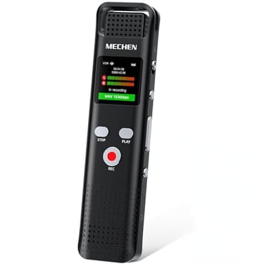 MECHEN 64GB Grabadora de Voz Digital, 1536 kbps con Reproductor de MP3, Calidad de Sonido HD, Reducción de Ruido, Grabación Activada por Voz, Función de Grabación para Conferencias y Ponencias (V02)