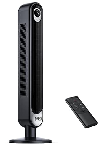 Dreo 28dB Ventilador de Torre con Mando a Distancia, 106 cm Silencioso de 7,3 m/s de Velocidad, Oscilante de 90° con 6 Velocidades, 4 Modos, Temporizador de 12 horas, Ventilador de pie, Cruiser Pro T1