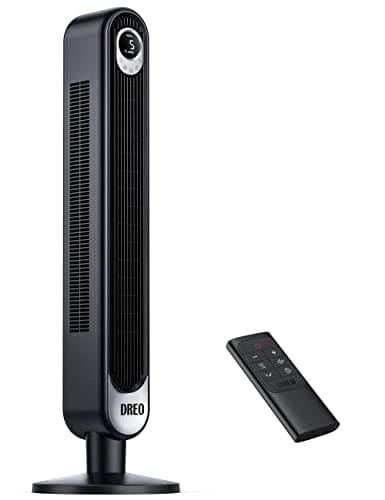 Dreo 28dB Ventilador de Torre con Mando a Distancia, 106 cm Silencioso de 7,3 m/s de Velocidad, Oscilante de 90° con 6 Velocidades, 4 Modos, Temporizador de 12 horas, Ventilador de pie, Cruiser Pro T1