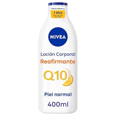 NIVEA Q10 Loción Corporal Reafirmante (1 x 400 ml), crema hidratante corporal 72h para piel normal, crema reafirmante corporal con Collagen Boost Complex, Vitamina C y Q10 puro