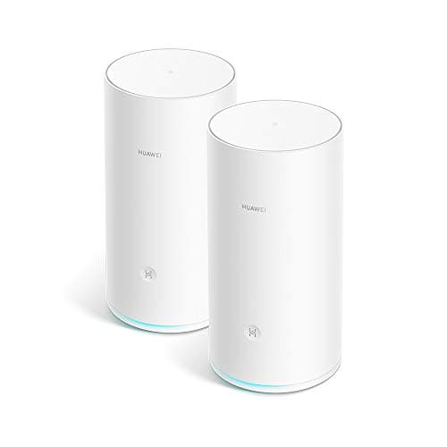 HUAWEI WiFi Mesh (2 Pack)- Router Mesh, Repetidor de wifi, Triple banda AC2200, CPU de cuatro núcleos 1.4GHz, Cobertura sólida y fiable en todo tu hogar(hasta 400 m²),Conexión con un toque, Blanco