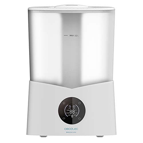 Cecotec Humidificador con Temporizador BreezeCare 2600 Light Smart. 25 W, 260 ml/h, 3 Velocidades, Capacidad 3,2 Litros, Mando a Distancia, Cobertura 40 m2