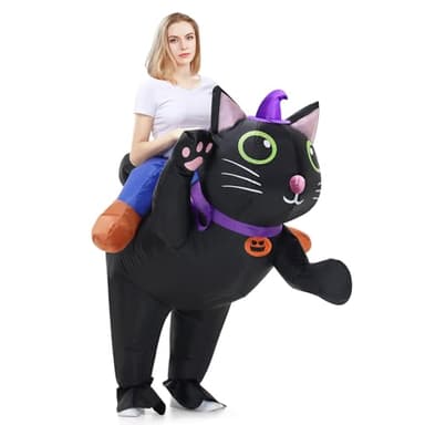 Poptrend Disfraz inflable de gato para adultos y niños, disfraces de Halloween para hombres y mujeres, disfraces divertidos, disfraces de fiesta (adulto)