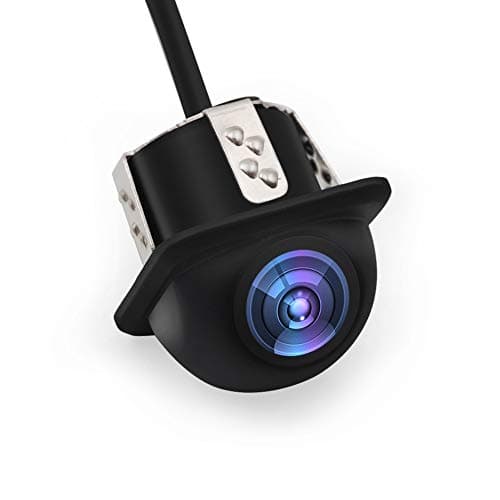 Cámara de visión trasera PC 7080 Chip 170 grados HD Lente gran angular Visión nocturna impermeable Cámara de visión trasera con regla ABS Negro