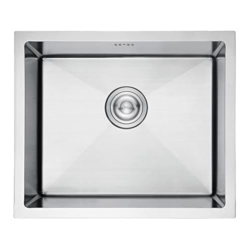 Ibergrif M85043 Fregadero Cocina 50 x 43 cm, Fregadero Bajo Encimera o Sobre Encimera con Filtro de Drenaje, Acero Inoxidable