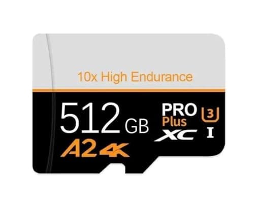 Tarjeta de Memoria Micro SD TF 512GB Gran Capacidad y Alta Velocidad – Almacenamiento Externo Portátil Compatible con Smartphones, Cámaras, Drones y Dash CAM – Resistente y Duradera (512, GB)