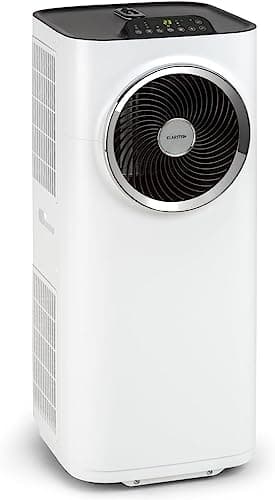 Klarstein Aire Acondicionado Portátil Silencioso 5 en 1, Enfriador, Purificador Antibacteriano, Modo Nocturno y Deshumidificador, Elimina Olores, Control App y Mando a Distancia, 10,000 BTU, Blanco