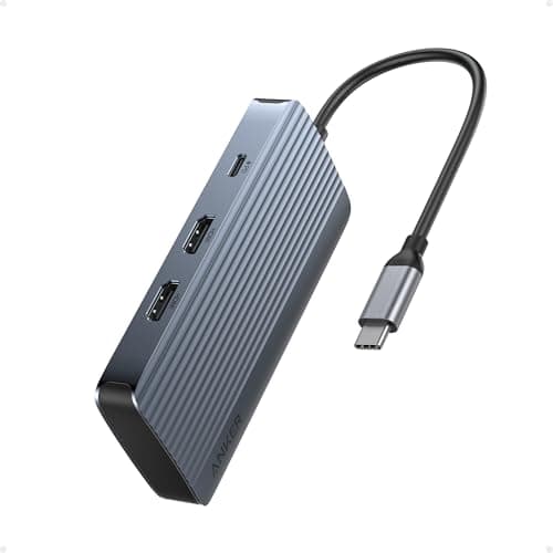 Anker 7-in-1 USB-C Hub, Dual Monitor USB C Docking Station, Dual 4K HDMI Display, 100W Power Delivery, 10Gbps Data Transfers, USB Ports for MacBook Air/Pro, DELL XPS, iPad Pro, and More