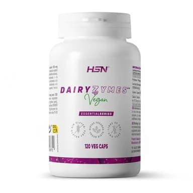 HSN Dairyzymes Enzimas (Proteasa, Lactasa y Lipasa) | 120 Cápsulas Vegetales de Liberación Retardada | Origen natural | Alta Actividad Enzimática | No-GMO, Sin Gluten, Vegano
