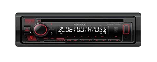 JVC Radio Coche Bluetooth CD/USB, Llamadas Manos Libres, Streaming de Música, Ecualizador 13 Bandas, Conexión Dual de Teléfono, Entrada AUX Frontal, Sonido y Control por App KDC-BT460U