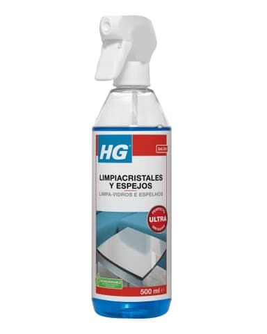 HG Limpiacristales y Espejos, Resultado Impecable Sin Marcas, Elimina con Facilidad la Grasa y Suciedad de Ventanas y otras Superficies de Cristal y Vidrio - 500ml en Spray (142050109)