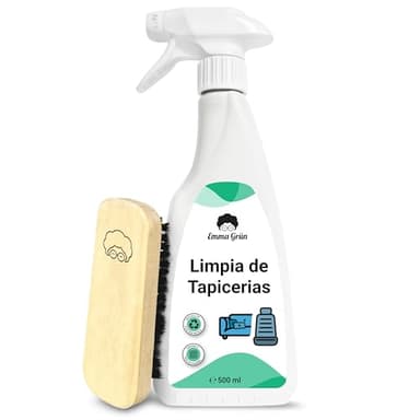 Emma Grün® Limpia Tapicerias Sofa y Asientos de Coche 500ml [+Cepillo] - Antiolor - Sostenible
