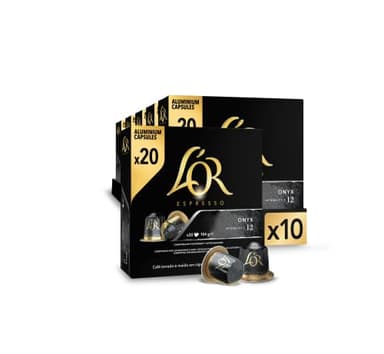 L'OR Espresso Cápsulas de Café Onyx | Intensidad 12 | 200 Cápsulas Compatibles Nespresso (R)* - Amazon Exclusive