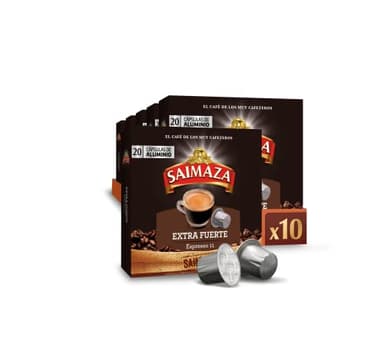 Saimaza Café Extra Fuerte Espresso 11 - 200 cápsulas de aluminio compatibles con máquinas Nespresso (R)* (10 Paquetes de 20 cápsulas) - Amazon Exclusive